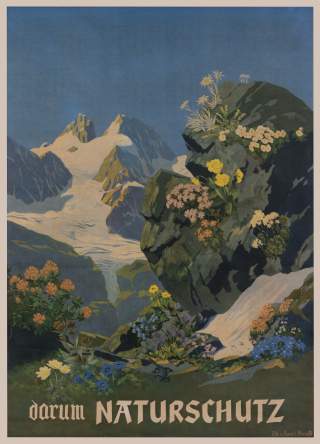 Historisches Plakat von Berglandschaft